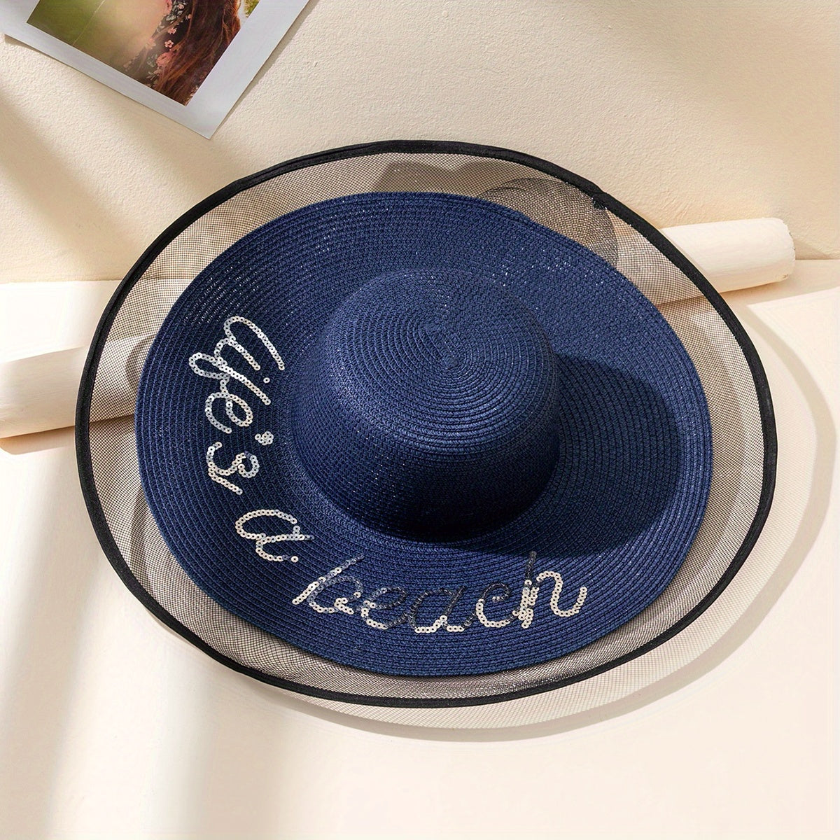 Oversized Lace Brim Sun Hat Women's Breathable Straw Hat LIFE'S A BEACH