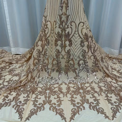 Mesh Sequins Lace Fabric for Wedding Party Sewing Decoration