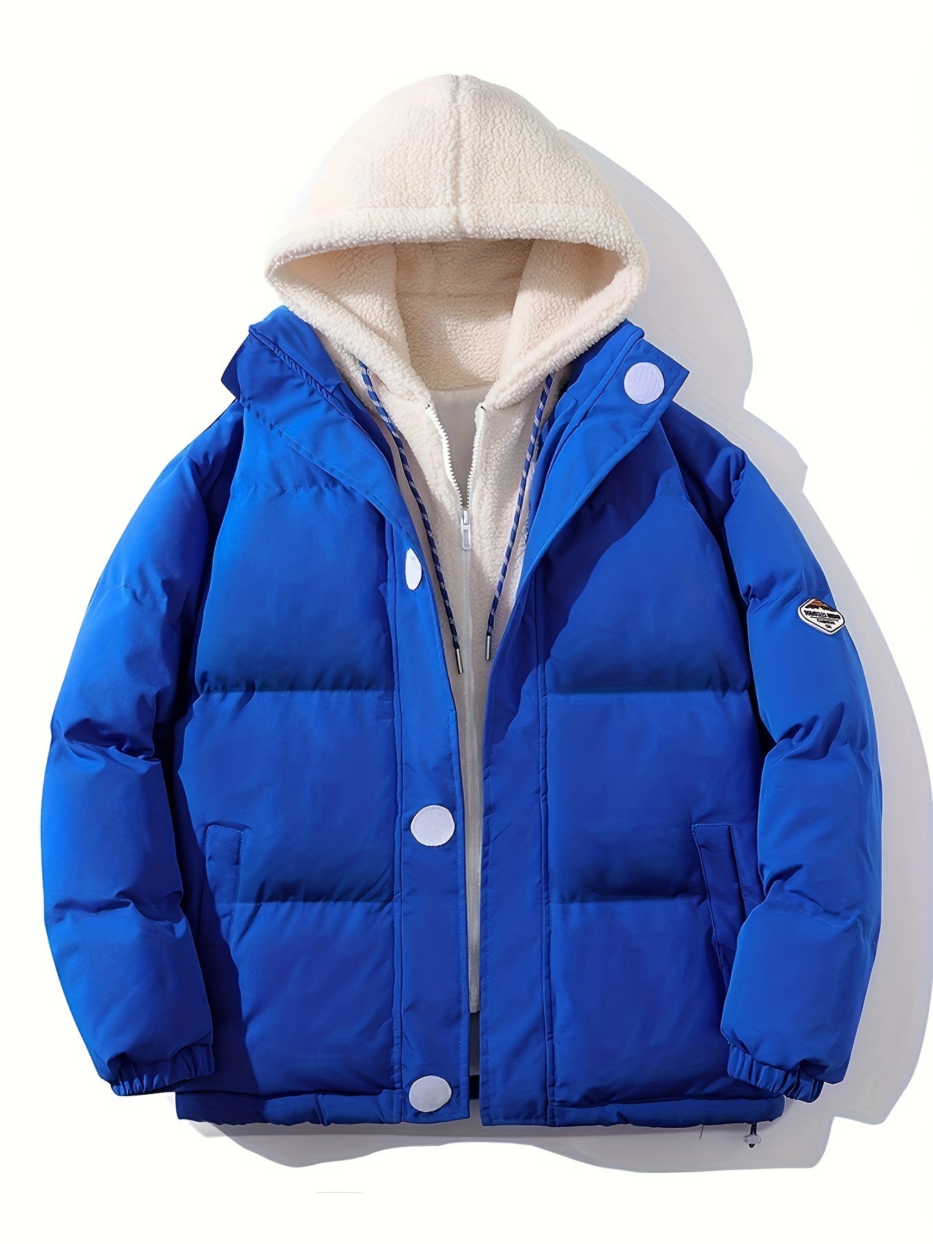 Men's Sherpa Hood Coat Padded Winter Warm Jacket