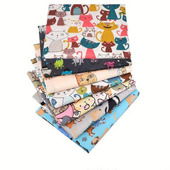 7pcs Animal Pattern Printed Fabric Bed Sheet Quilt Cover DIY Doll Patchwork