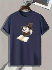 Panda Reading Books Print Men's Sports T-shirt