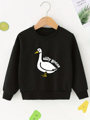 Goose Print Boys Pullover Sweatshirt