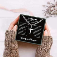 Gift To My Son Cross Necklace For Boys Birthday
