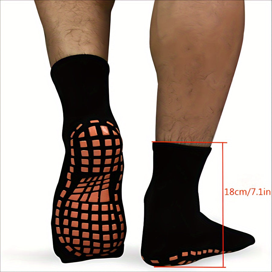 3 Pairs Men's Non-Slip Yoga Pilates Socks Grippy Floor Socks