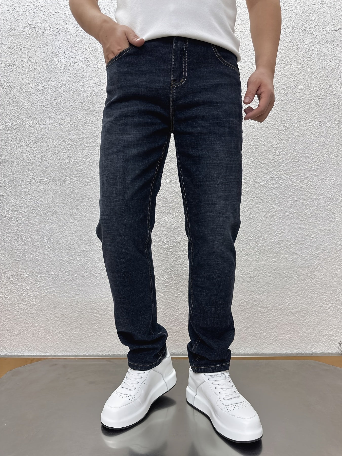 Men's Casual Denim Jeans Slim Fit Stretch Pants