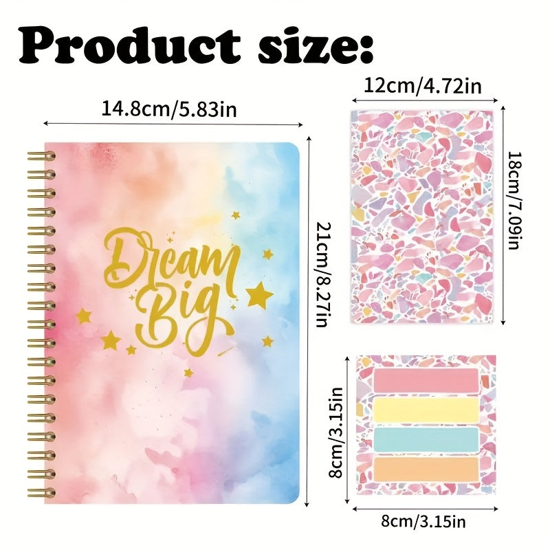 Plated DIY Diary Kit w/ 60 Page Notebook, Pens, Paper, Stickers, Tape
