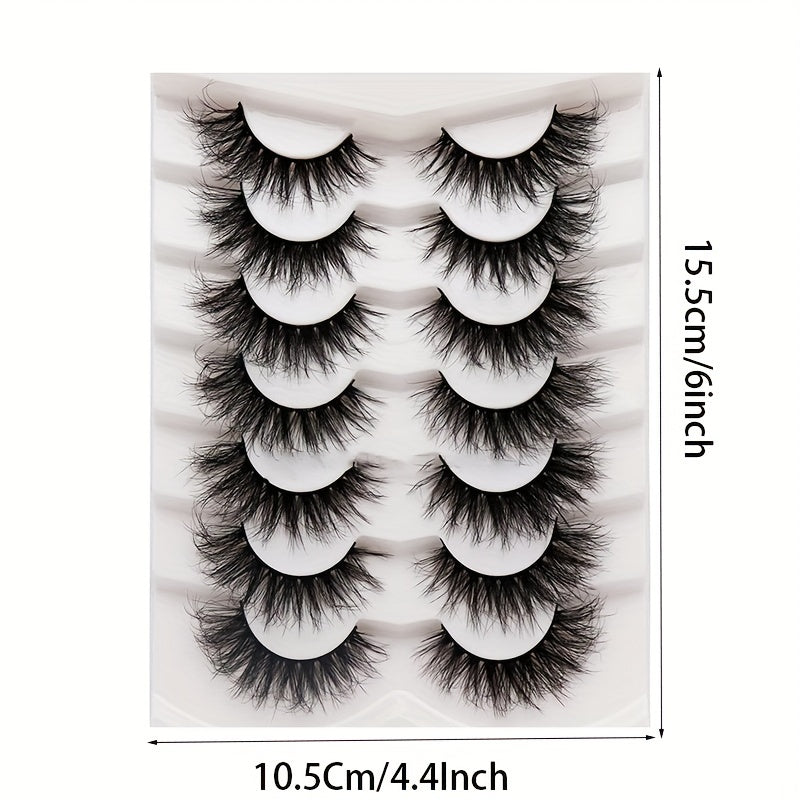 7 Pairs Fluffy Faux Mink Lashes for Daily Party Makeup