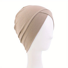 Forehead Cross Turban Cap Inner Solid Head Wrap Bandana