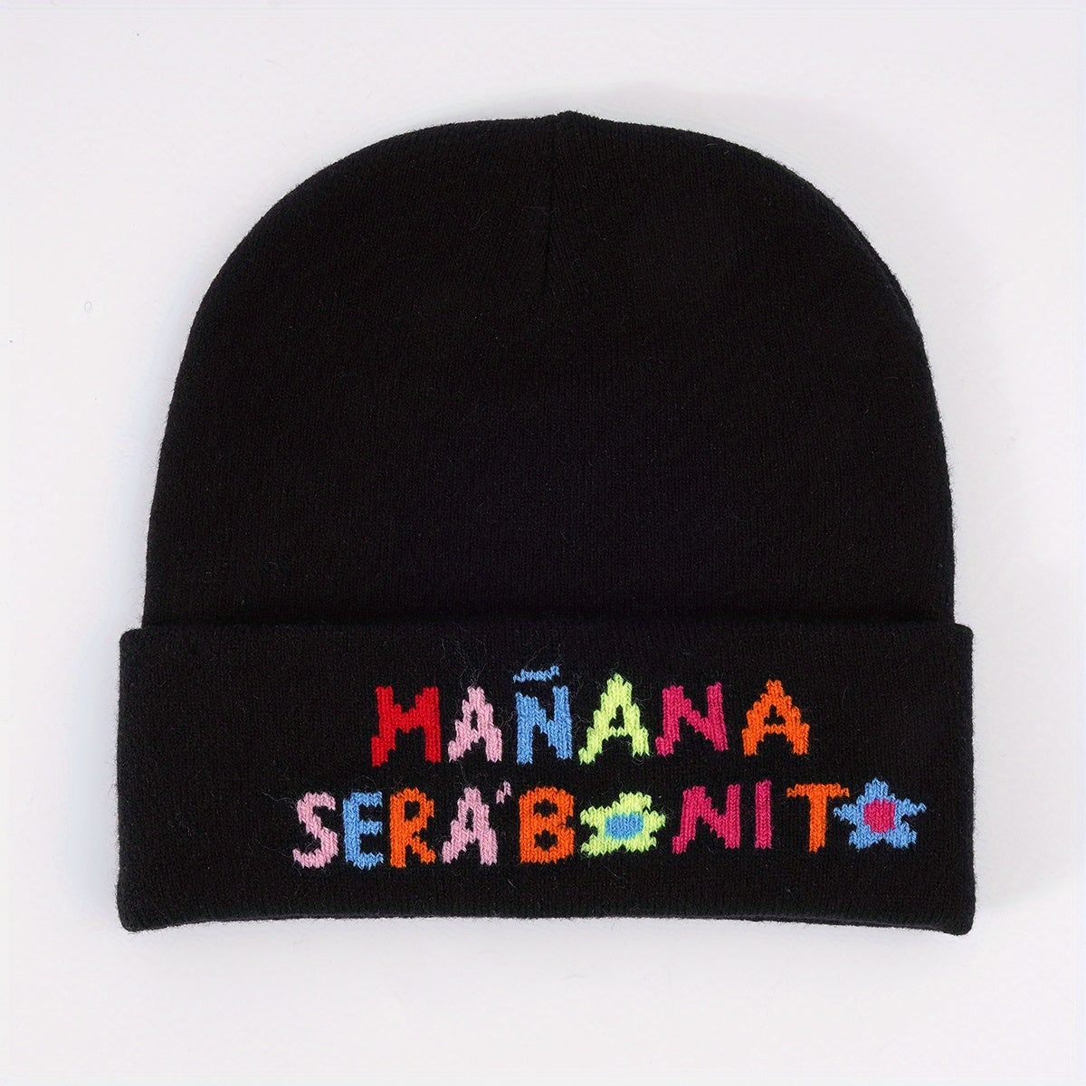Colorful MANANA Jacquard Beanie Unisex Y2K Knit Hat