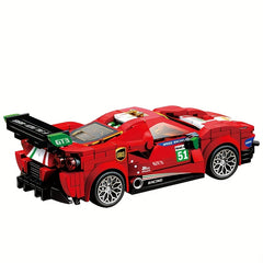Red Racing Car Building Blocks Model Sports Car Ornament Toy Set