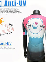 Block Ice Cream Print Cycling Jersey Women's Activewear