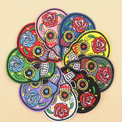 5pcs Iron On SUGAR SKULL Embroidery Patch Applique DIY Clothes Sewing