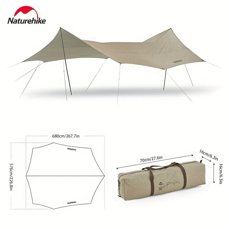 Silver Coated Canopy Tent Sun Rain Proof Tarps Outdoor Picnics