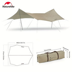 Silver Coated Canopy Tent Sun Rain Proof Tarps Outdoor Picnics