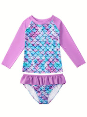 Girls' 3D Printed Mermaid Bikini Swimsuit