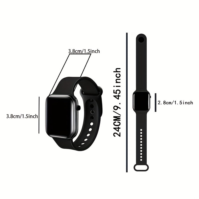 4pcs LED Sports Watch 24H Display Silicone Strap Digital