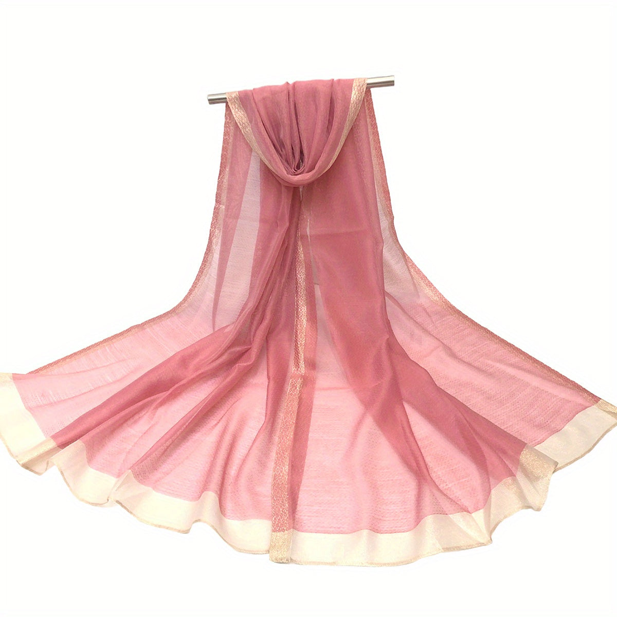 Silk Block Scarf Causal Shawl Thin Breathable Windproof Head Wrap
