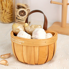 Vintage Woven Basket for Storage Hand Woven Ginger and Garl