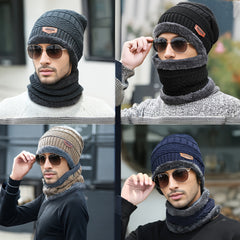 Cycling Knitted Gloves & Hat & Scarf Set