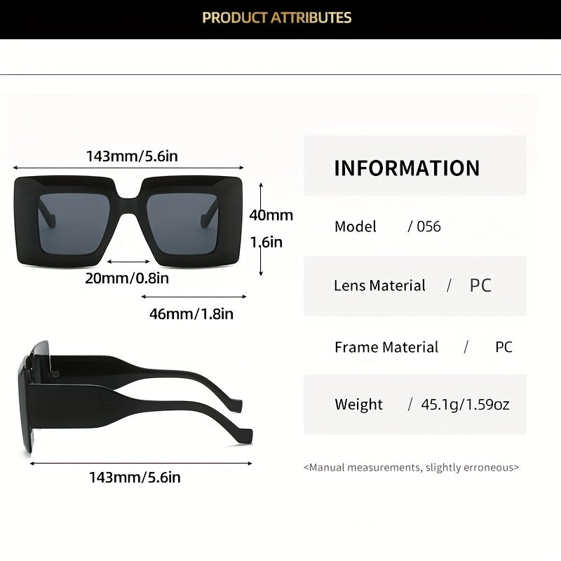 Square Striped Sunglasses Large Gradient Glasses UV400