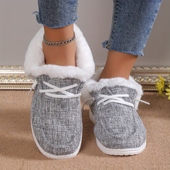 Women's Plush Lined Canvas Snow Boots