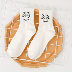 Expression Print Crew & Funny Mid Tube Socks Women's Stockings