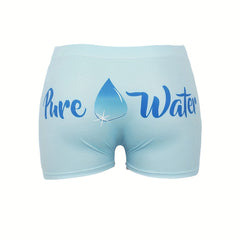 Pure Water Print Skinny Yoga Shorts for Spring & Summer