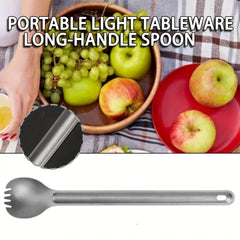 Portable Titanium Spoon Long Handle Lightweight Cutlery