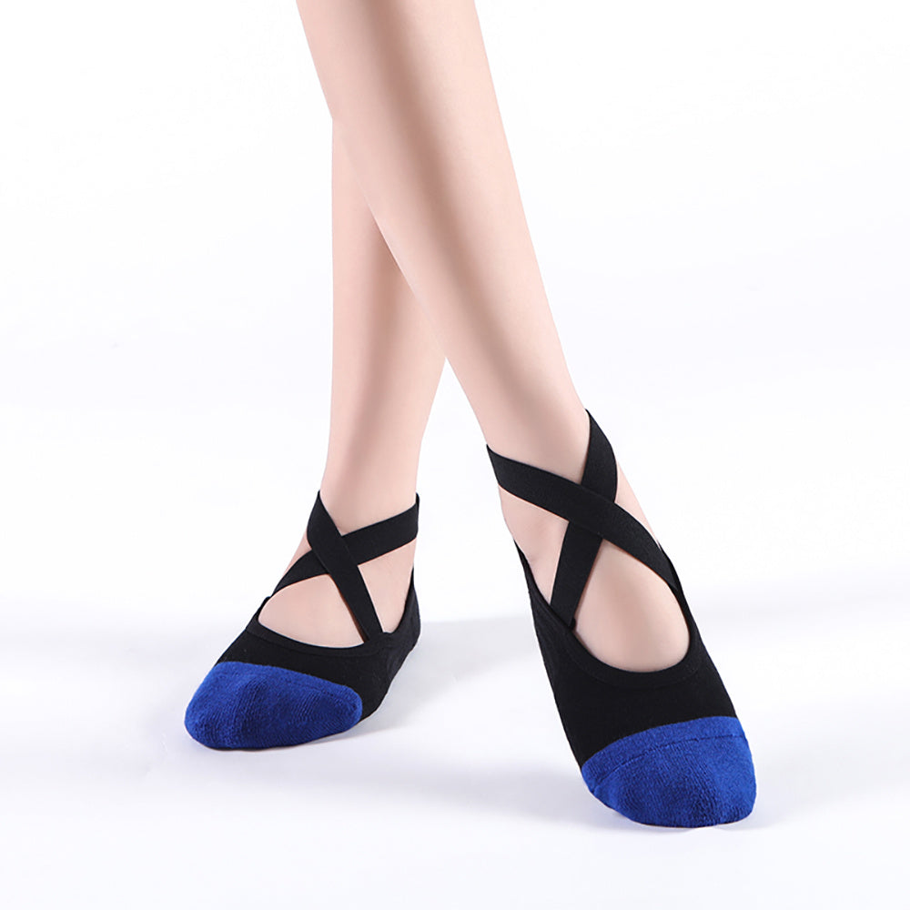 Cross Lace Yoga Socks with Non Slip Bottom