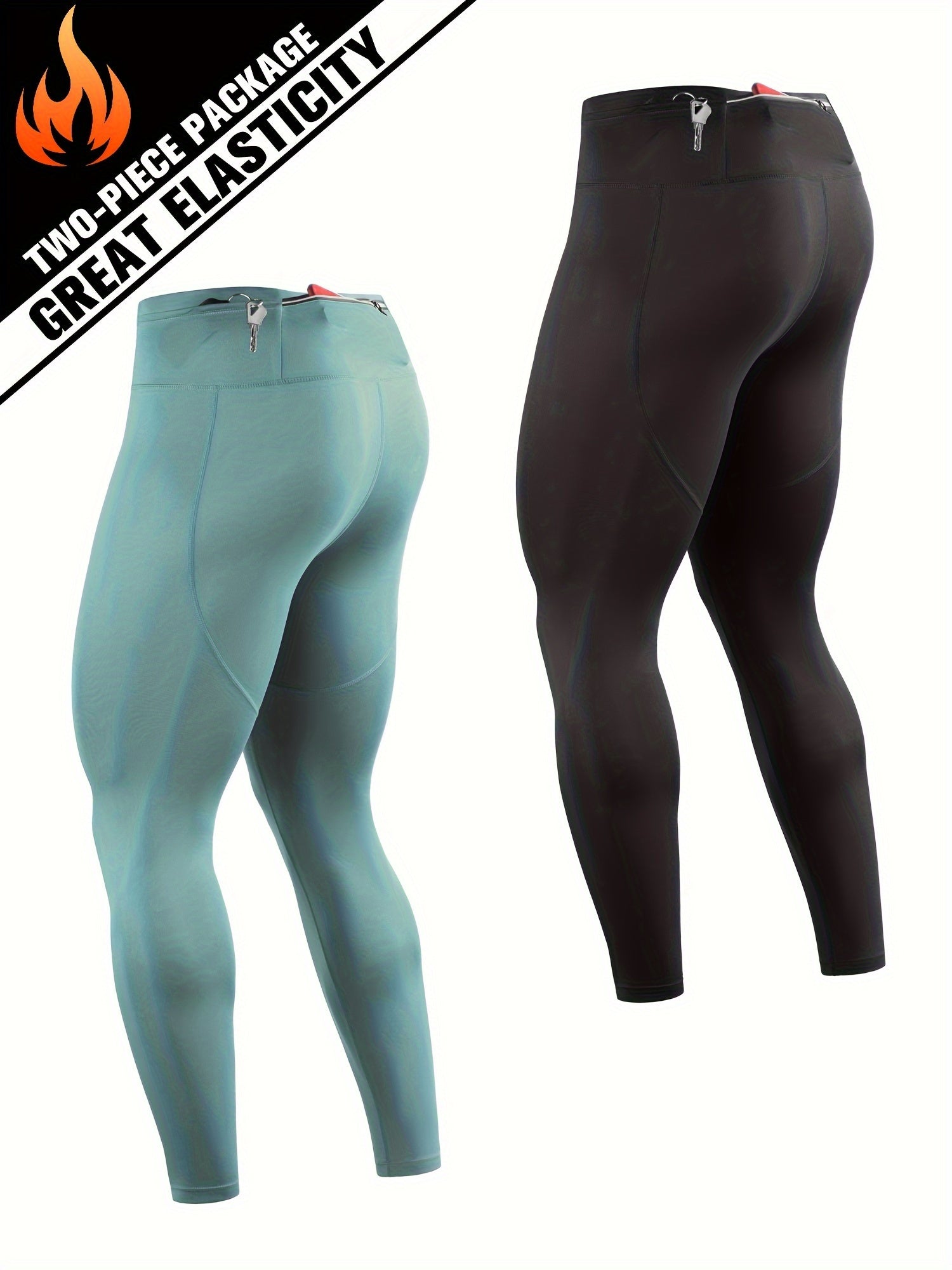 Men's Solid Leggings Active Quick Drying Sports Compression Pants