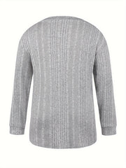 Women's Plus Size V-Neck Ribbed Knit Top