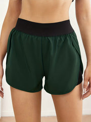 Two Tone High Waist Sports Shorts Women's Activewear