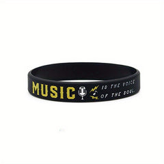 Waterproof Silicone Music Bracelet with Quotes
