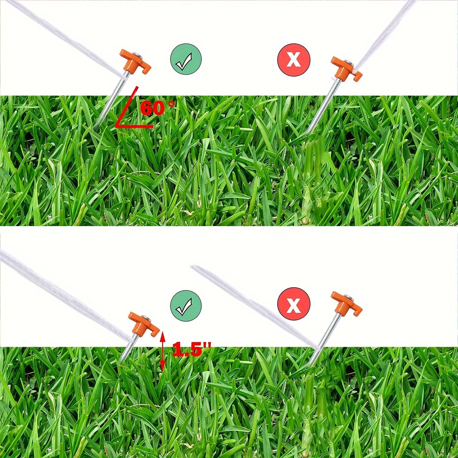20pcs Heavy Duty Tent Stakes Metal Tent Pegs Ground Stakes For Outdoor Camping