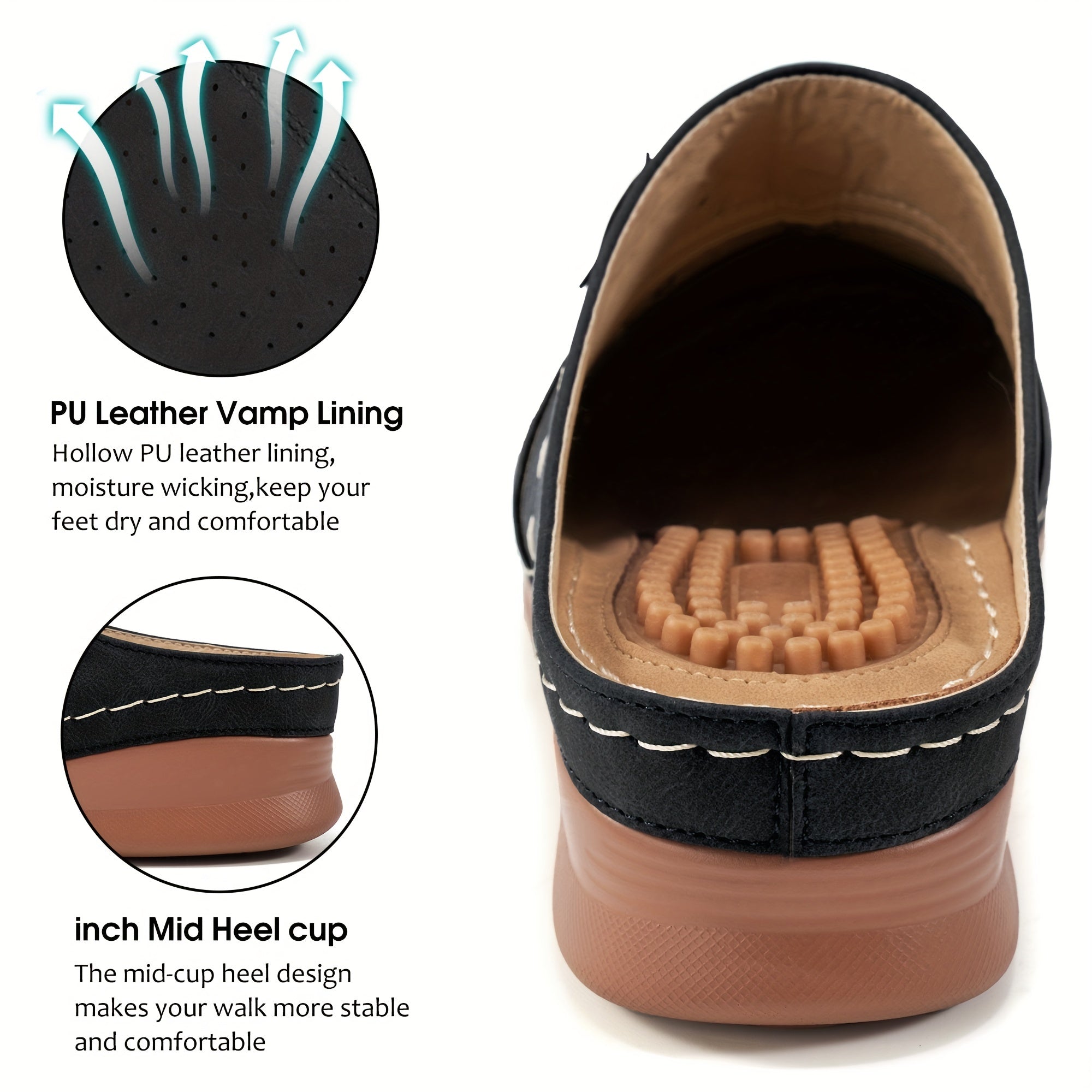 Women's Retro Massage Mules Comfort Sandals