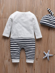 Cute Elephant Stripe Romper for Newborns - Unisex
