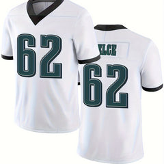 Men's 62 Football Jersey V Neck Short Sleeve Embroidery Rugby Sweatshirt