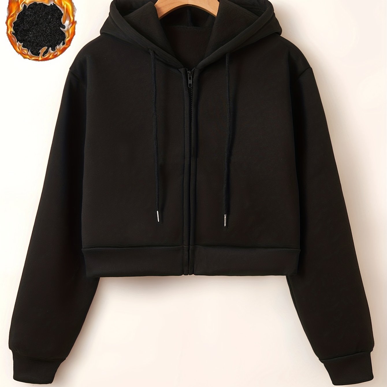 Solid Hooded Sweatshirt Fleece Casual Sports Hoodie Women's
