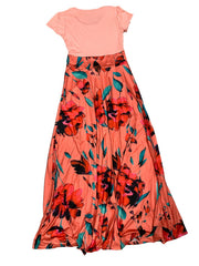 Casual Floral Print Dress Crew Neck Short Sleeve Dress