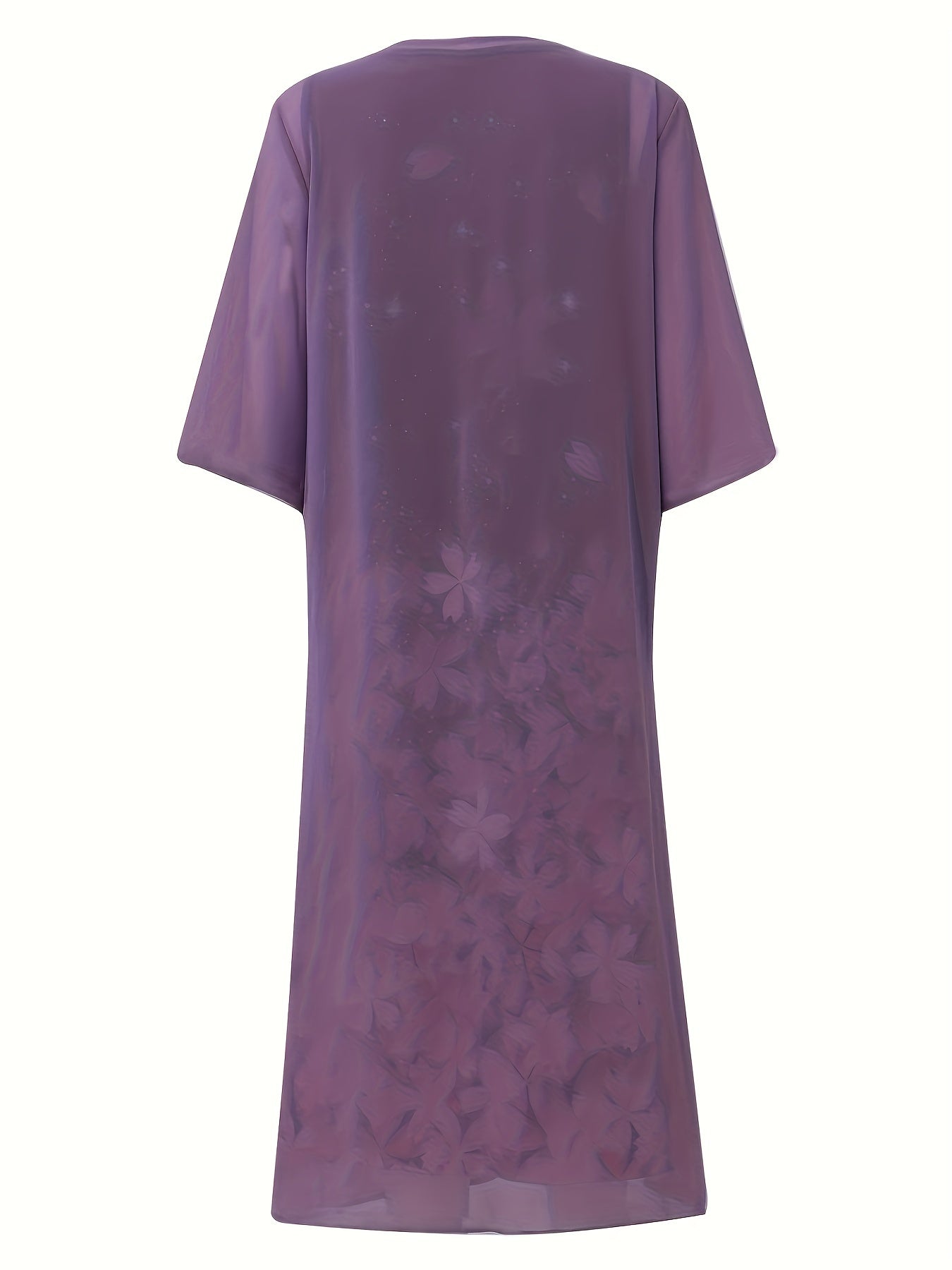 Print Long Dress & Sleeve Cardigan Outfits for W