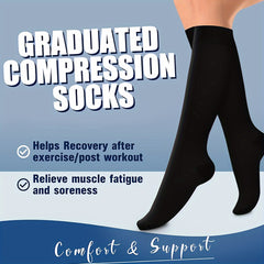 Copper Compression Socks 15-20 mmHg Knee High for Women Men