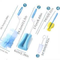 7 Piece Sponge Brush Set for Bottles Glasses Cups & Pacifiers