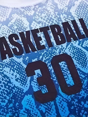 Boys Basketball Jersey Set Breathable Letter Print