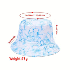 Unisex Floral Pattern Reversible Sun Hat for Outdoor Travel