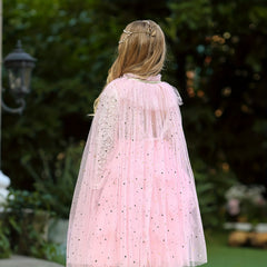 Girls Star Cloak Princess Shawl Cosplay Lace up Cloak