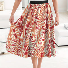 Geometric Print High Waist A line Skirt