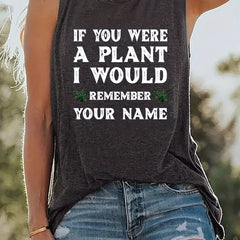 Letter Print Tank Top Summer Sleeveless Top Women's Clothing