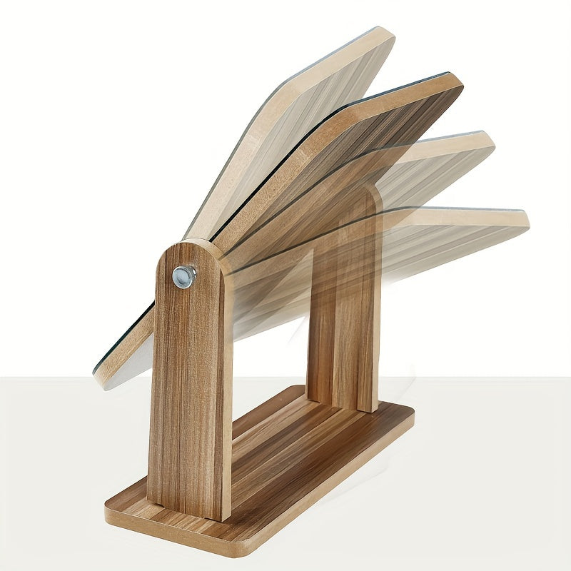 Wooden Desk Makeup Mirror 360 Degree Adjustable