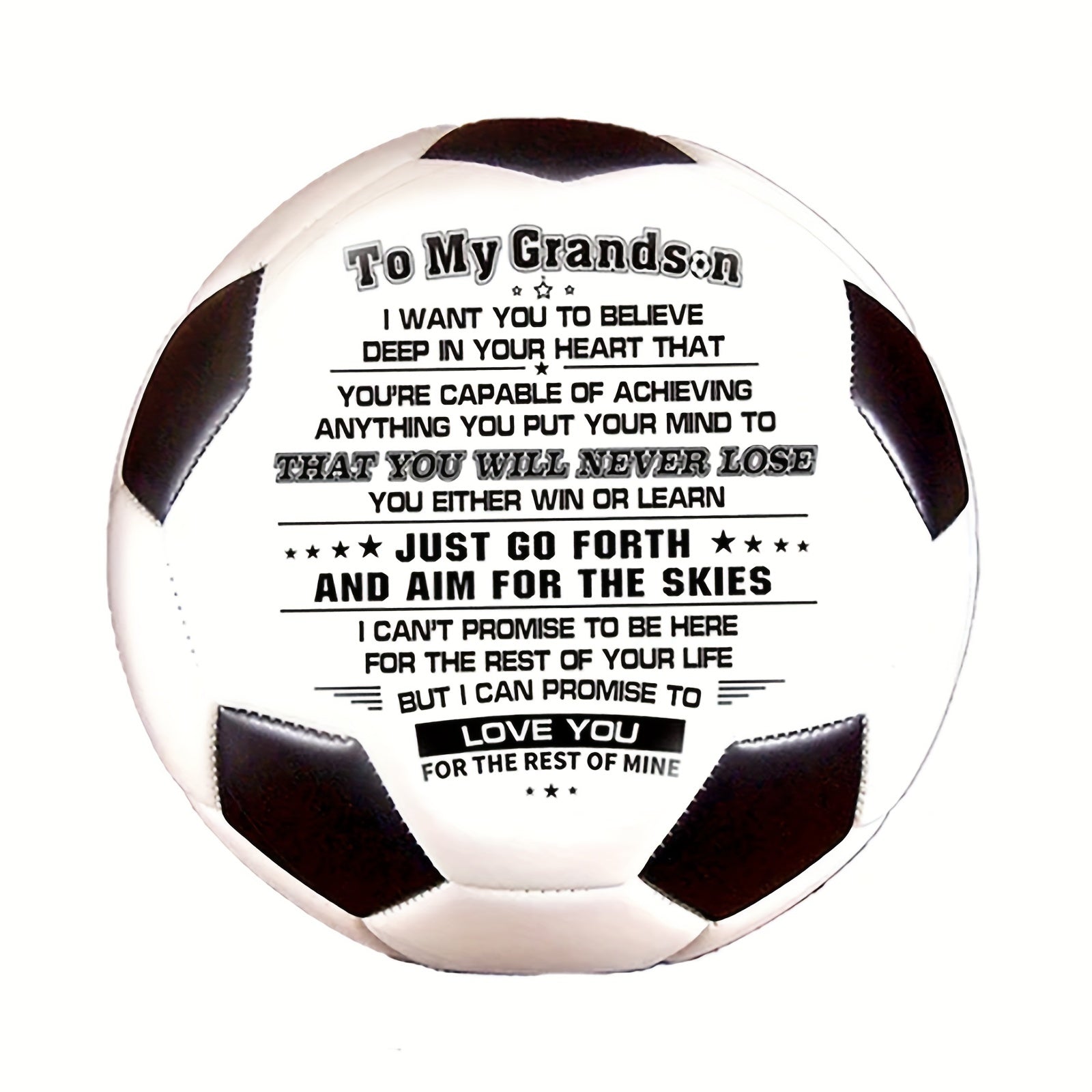 Soccer Ball Football To My Grandson Size 5 Perfect For Outdoor & Indoor Match