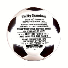 Soccer Ball Football To My Grandson Size 5 Perfect For Outdoor & Indoor Match